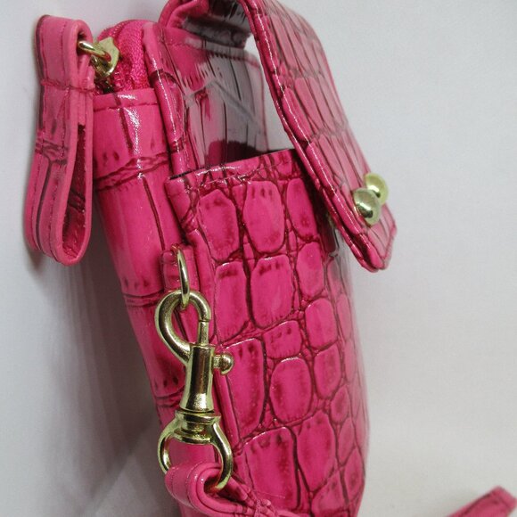 Pink Embossed Wallet Cellphone Case Cigarette Case Wristlet Photo Credit Card - Picture 6 of 12